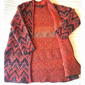 Lucky Brand brownish red and Black Chevron Sweater